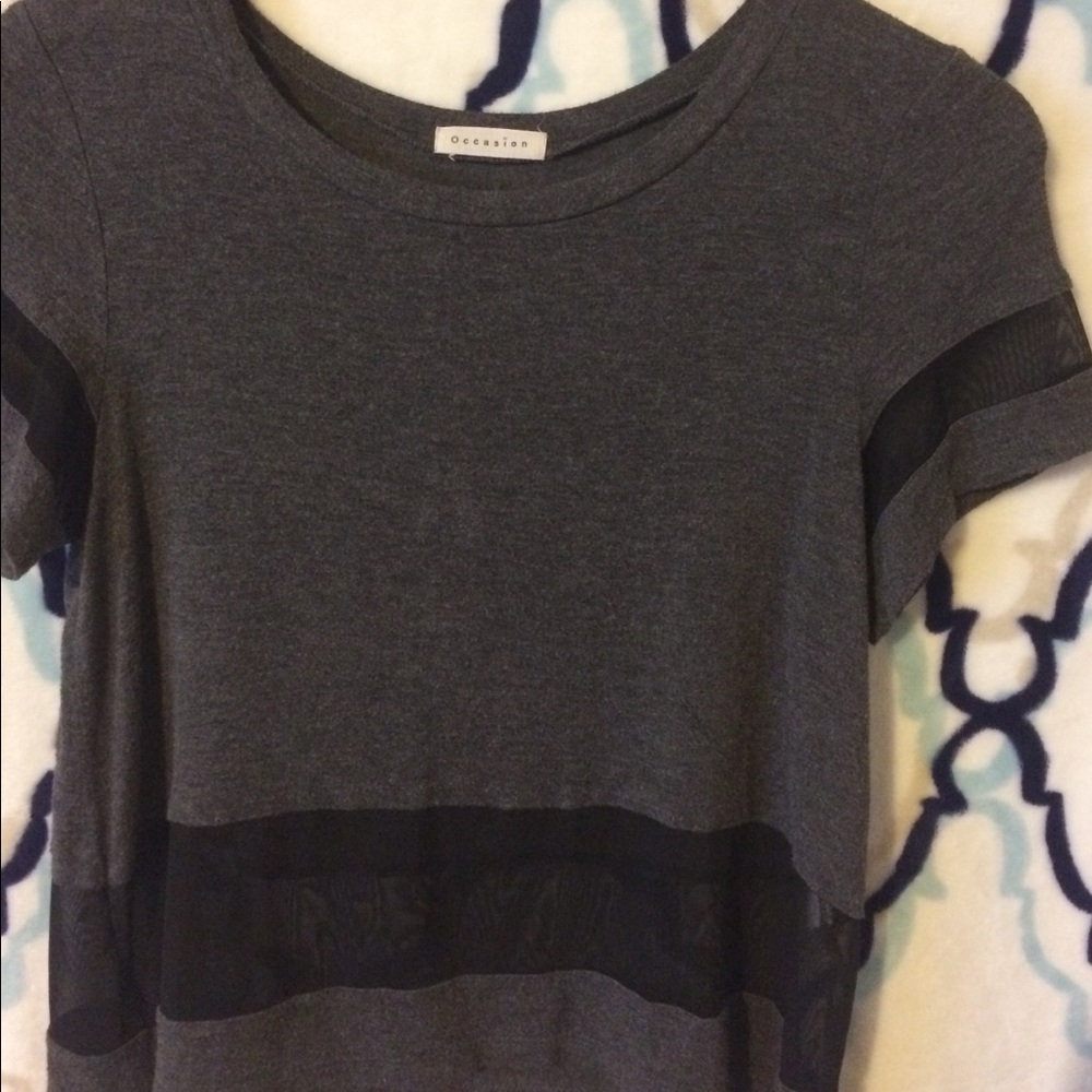 Grey mesh  shirt